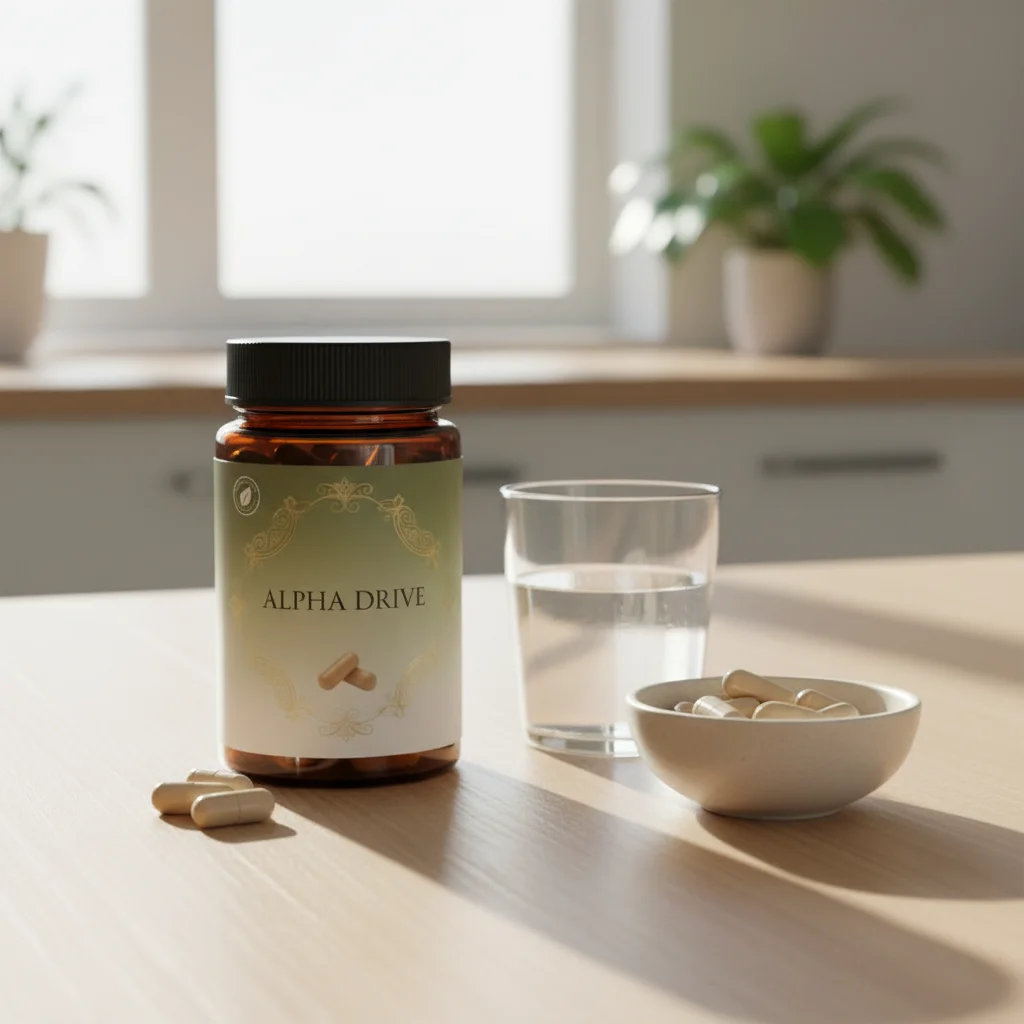 Alpha Drive supplement pot - volledige weergave met kruidencomponenten